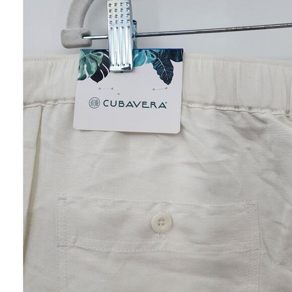 New NWT Cubavera White Linen Blend Wide Leg Pants Size XL In Bright White - Picture 9 of 12